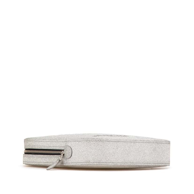 Balenciaga Medium Leather Triangle Clutch Silver Leather Good condition - Inside View