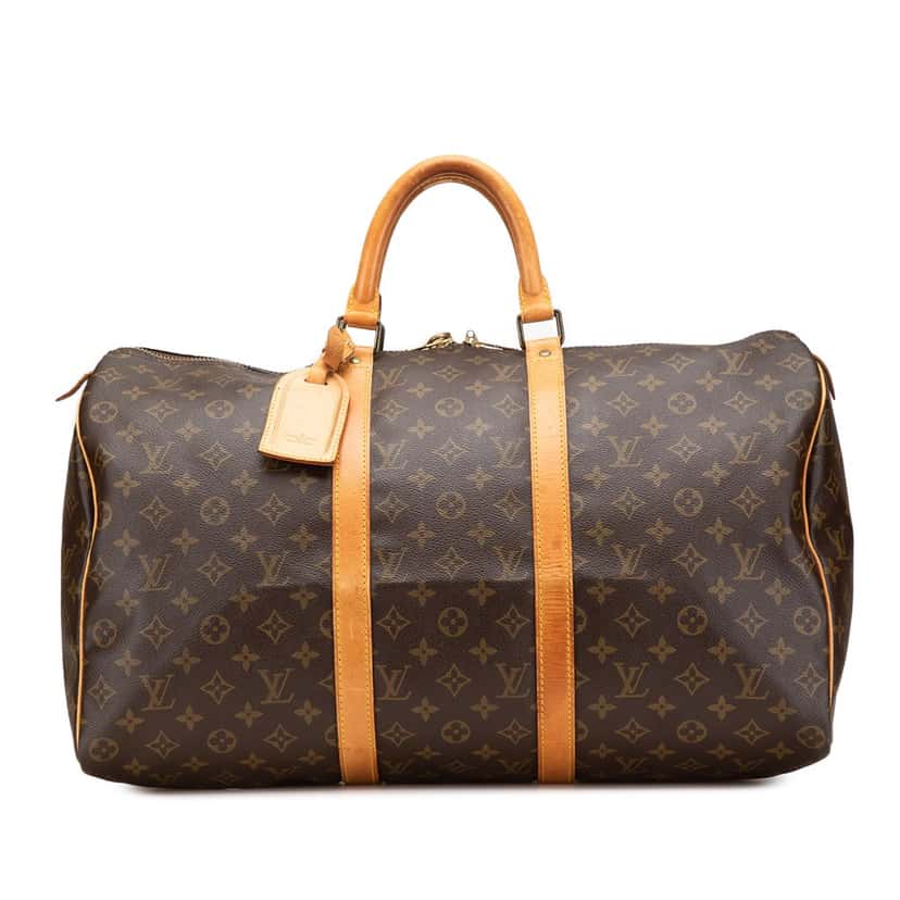 Louis Vuitton Monogram Keepall 50 Brown Canvas Good condition - Front View