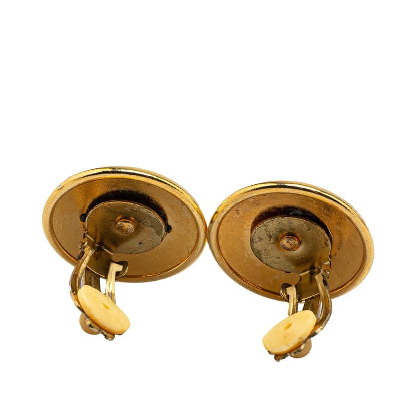 Hermès Gold Plated Horn Sellier Clip On Earrings Gold Metal Good condition - Model View
