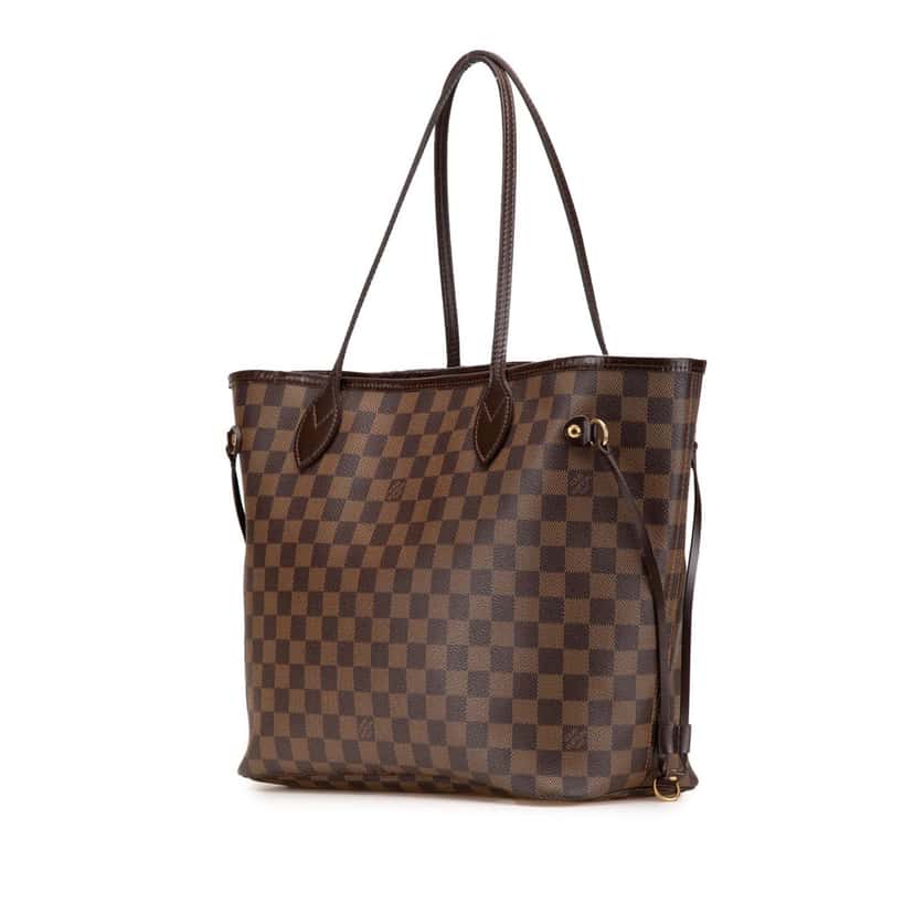 Louis Vuitton Damier Ebene Neverfull MM Brown Canvas Good condition - Back View