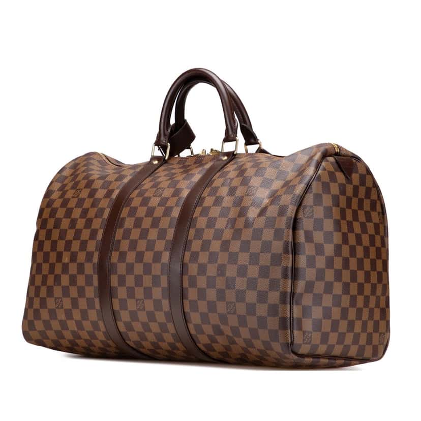 Louis Vuitton Damier Ebene Keepall 50 Brown Canvas Good condition - Back View