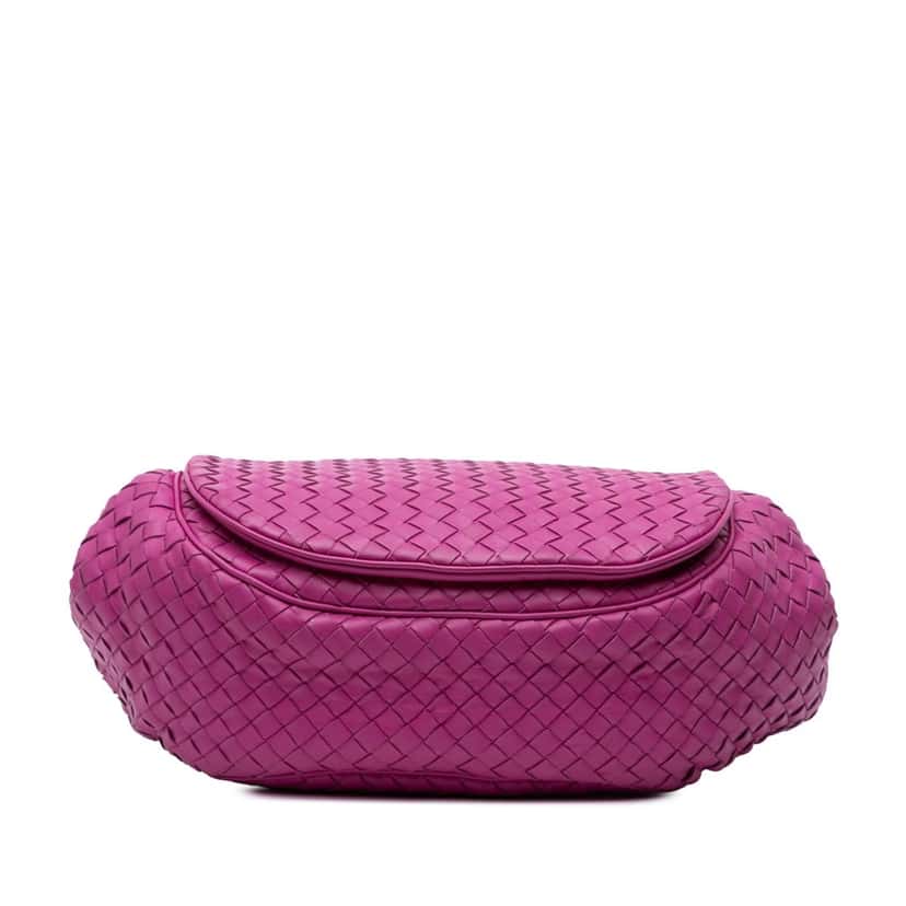Bottega Veneta Nappa Intrecciato Flap Crossbody Pink Leather Very good condition - Inside View
