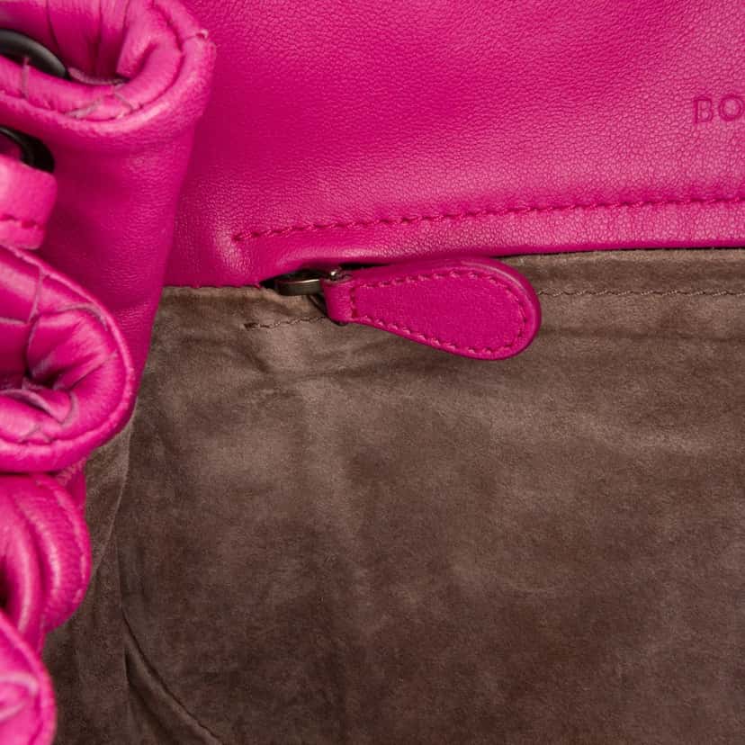 Bottega Veneta Nappa Intrecciato Flap Crossbody Pink Leather Very good condition - Box View