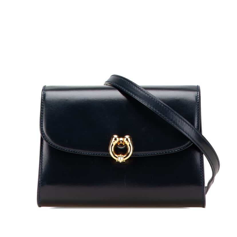 Gucci Leather Horsebit Crossbody Black Leather Good condition - Front View