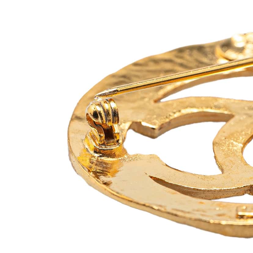Chanel Gold Plated CC Brooch Gold Metal Good condition - Box View