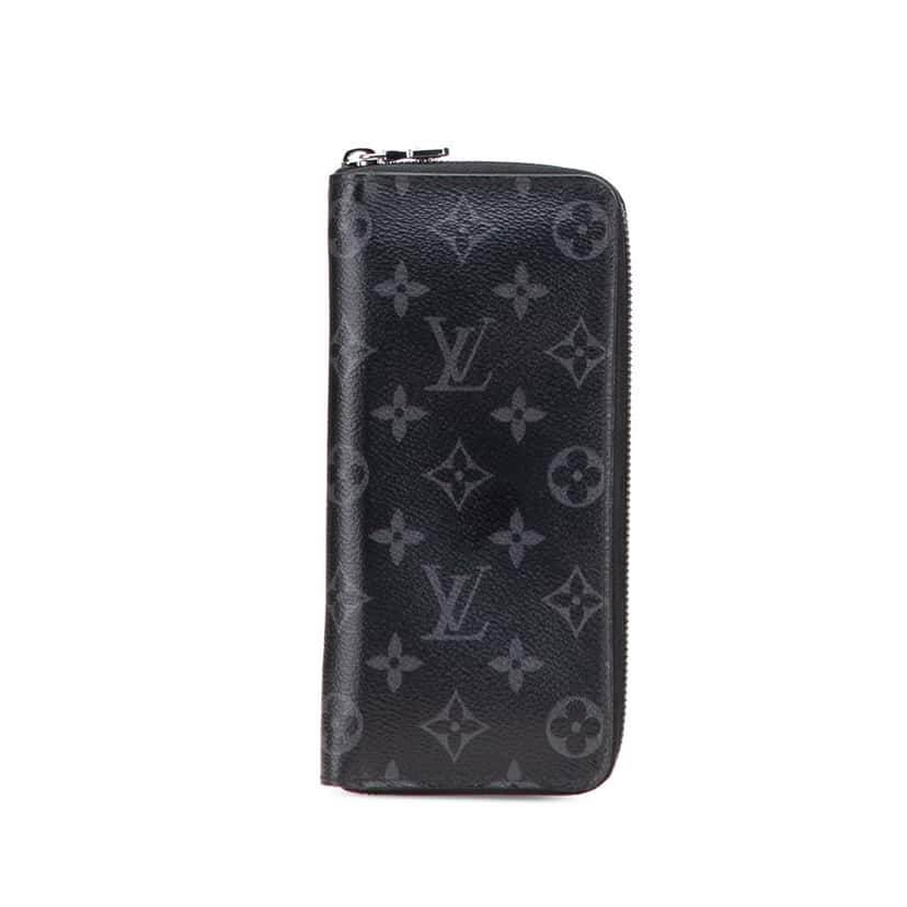 Louis Vuitton Monogram Eclipse Vertical Zippy Wallet Black Canvas Good condition - Front View