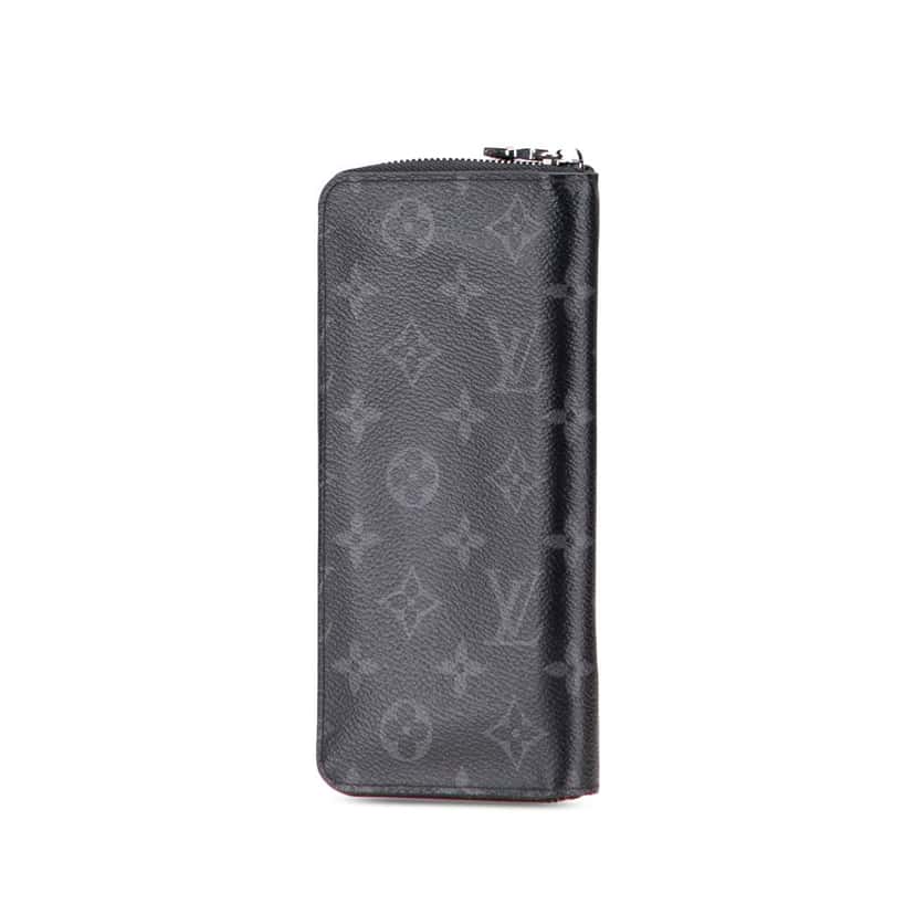 Louis Vuitton Monogram Eclipse Vertical Zippy Wallet Black Canvas Good condition - Back View