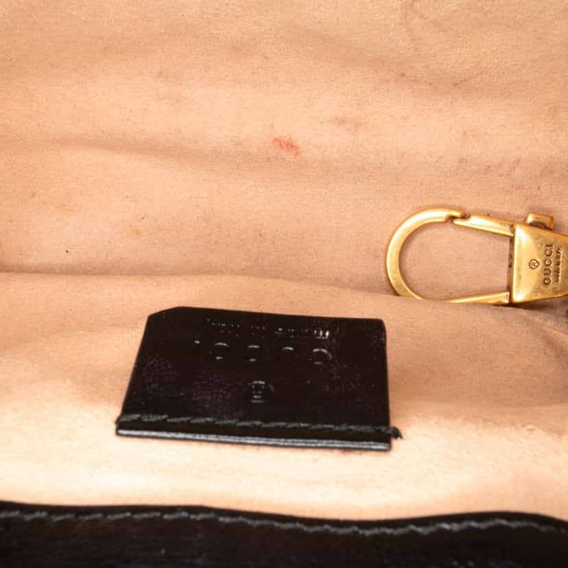 Gucci Super Mini GG Marmont Matelasse Leather Torchon Flap Crossbody Brown Leather Good condition - Model View