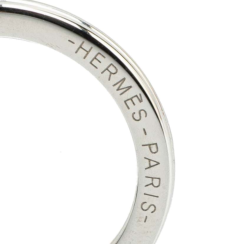 Hermès Lambskin Carmen Uno Dos Key Ring Green Leather Good condition - Inside View