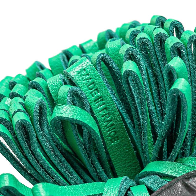 Hermès Lambskin Carmen Uno Dos Key Ring Green Leather Good condition - Model View