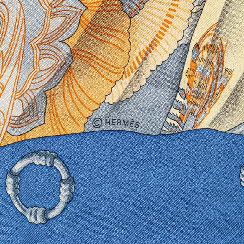Hermès Soleil de Soie Silk Scarf Blue Silk Good condition - Box View