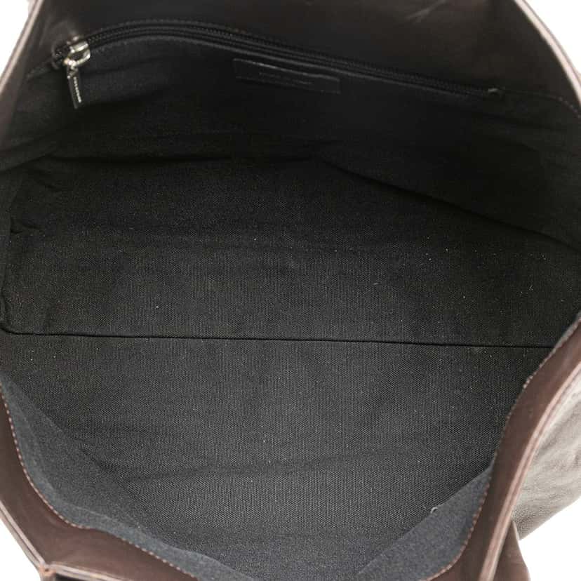 Burberry Medium House Check Trimmed Leather Horn Toggle Tote Brown Leather Good condition - Model View