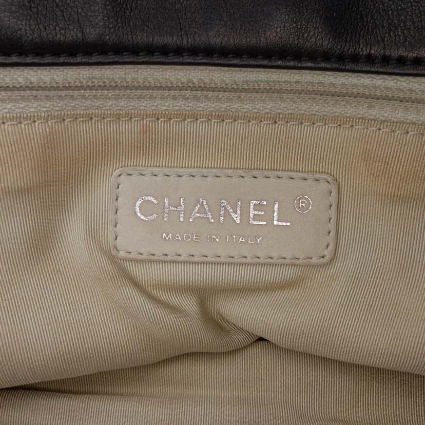 Chanel Jumbo Calfskin Canebiers Net Flap Black Leather Good condition - Box View