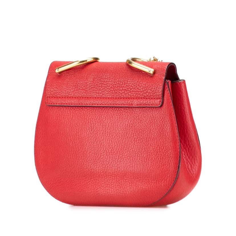 Chloé Small Leather Drew Crossbody Red Leather Good condition - Back View