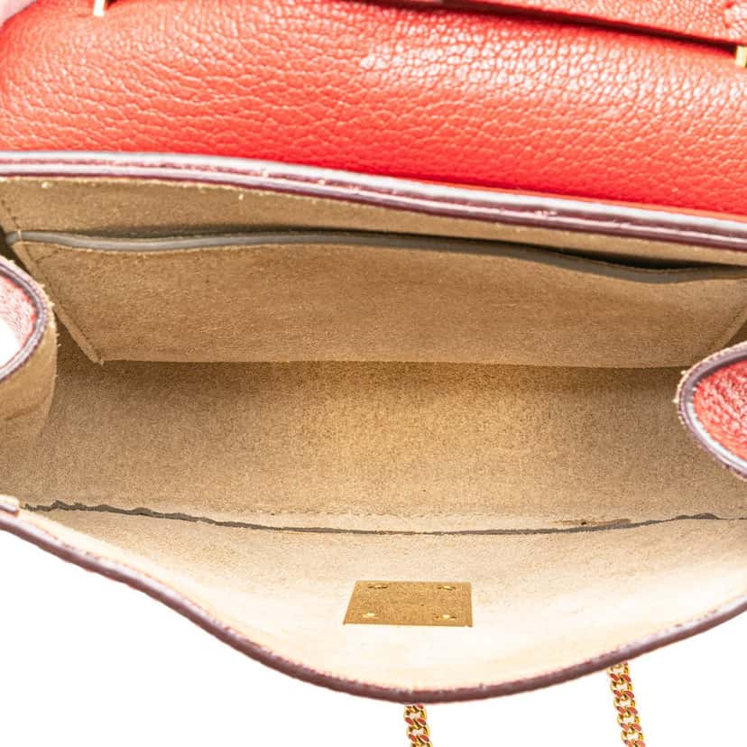 Chloé Small Leather Drew Crossbody Red Leather Good condition - Model View
