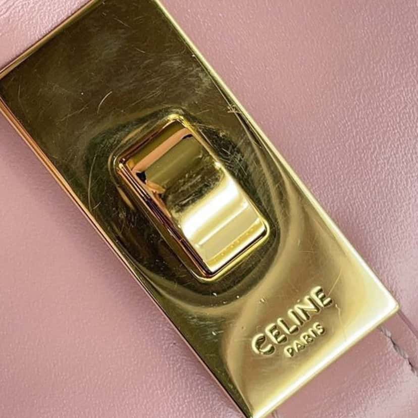 Celine Small Calfskin Besace 16 Crossbody Pink Leather Good condition - Box View