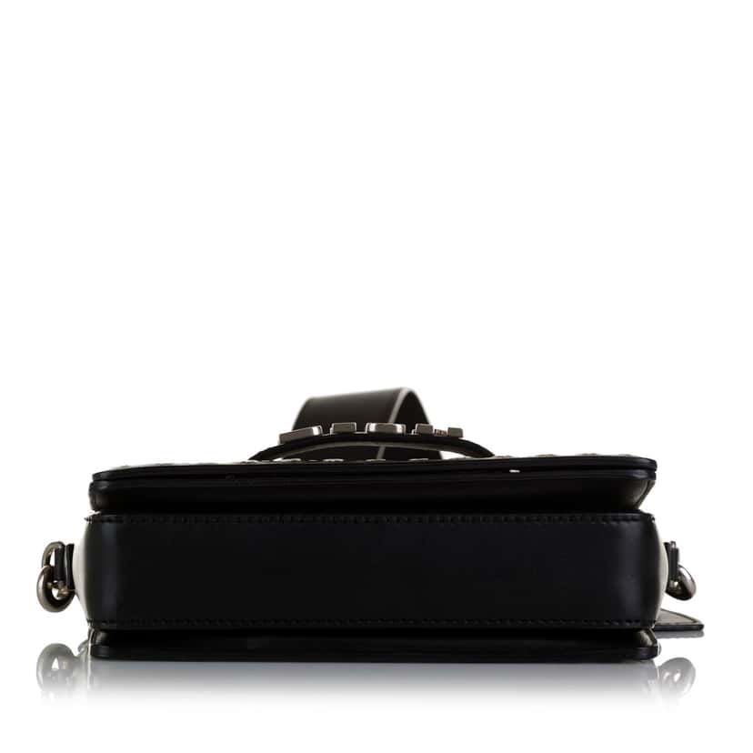 Dior Medium Embroidered Dio(r)evolution Flap Black Leather Good condition - Model View