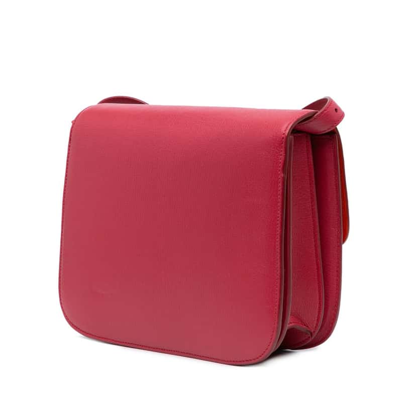 Celine Small Calfskin Classic Box Red Leather Good condition - Back View