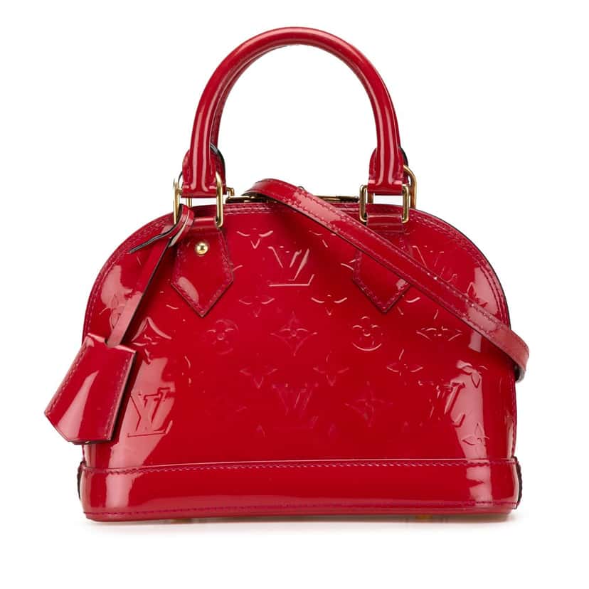 Louis Vuitton Monogram Vernis Alma BB Red Leather Good condition - Front View