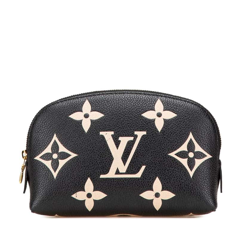 Louis Vuitton Bicolor Monogram Empreinte Giant Cosmetic Pouch Black Leather Good condition - Front View