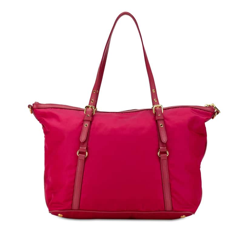 Prada Saffiano-Trimmed Tessuto Satchel Pink Good condition - Inside View