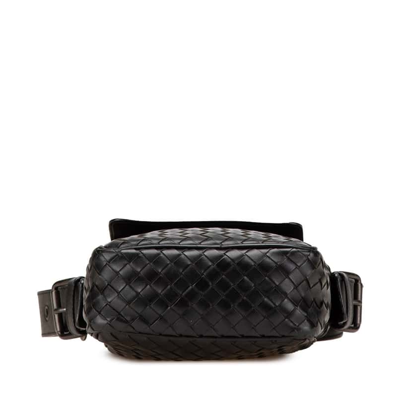 Bottega Veneta Nappa Intrecciato Front Pocket Crossbody Black Leather Good condition - Inside View