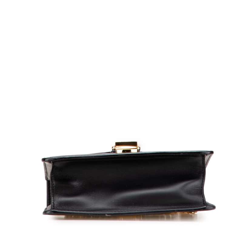Gucci Mini Leather Web Sylvie Chain Crossbody Black Leather Good condition - Inside View
