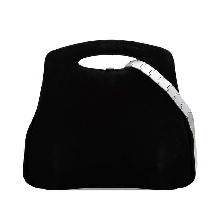 Chanel Suede Millennium 2005 Hard Case Hip Bag Black Leather Good condition - Front View