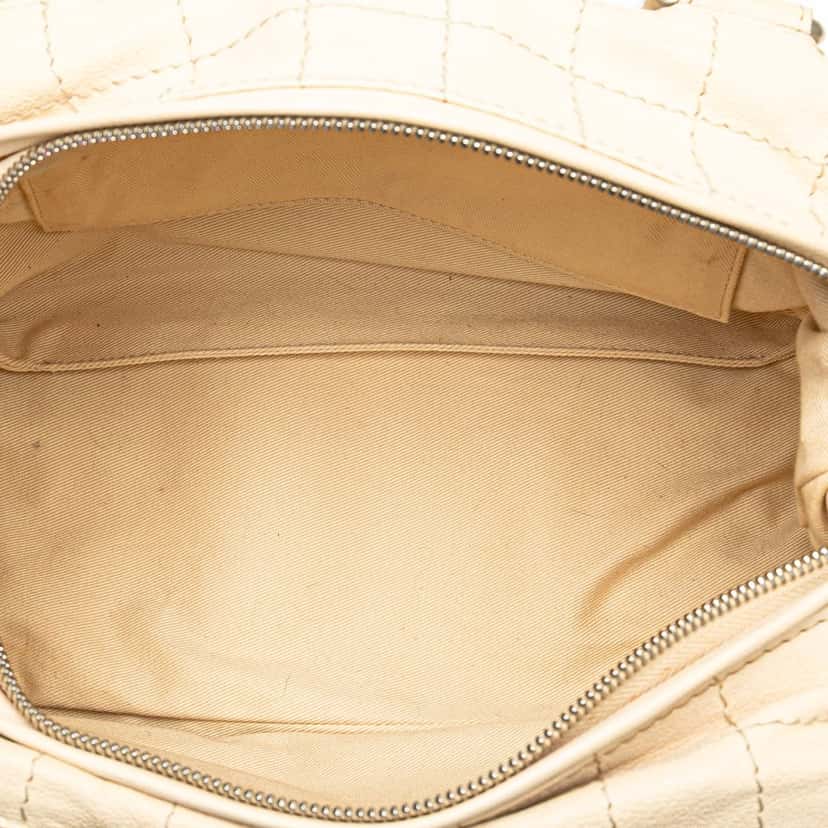 Chanel Goatskin Square Stitch Essential Bowler Brown Leather Good condition - Model View