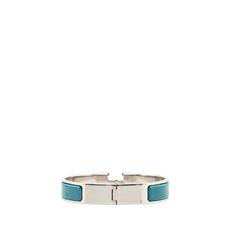 Hermès Narrow Enamel Clic H Bracelet PM Blue Good condition - Inside View
