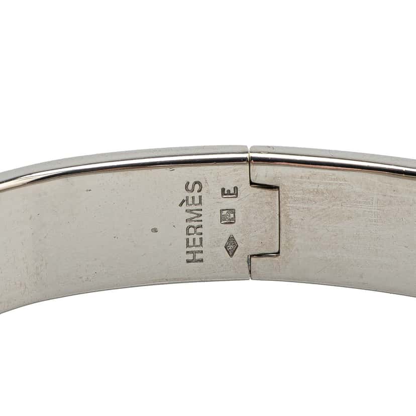 Hermès Narrow Enamel Clic H Bracelet PM Blue Good condition - Model View