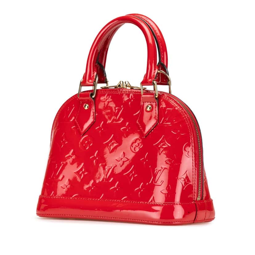 Louis Vuitton Monogram Vernis Alma BB Red Leather Good condition - Back View