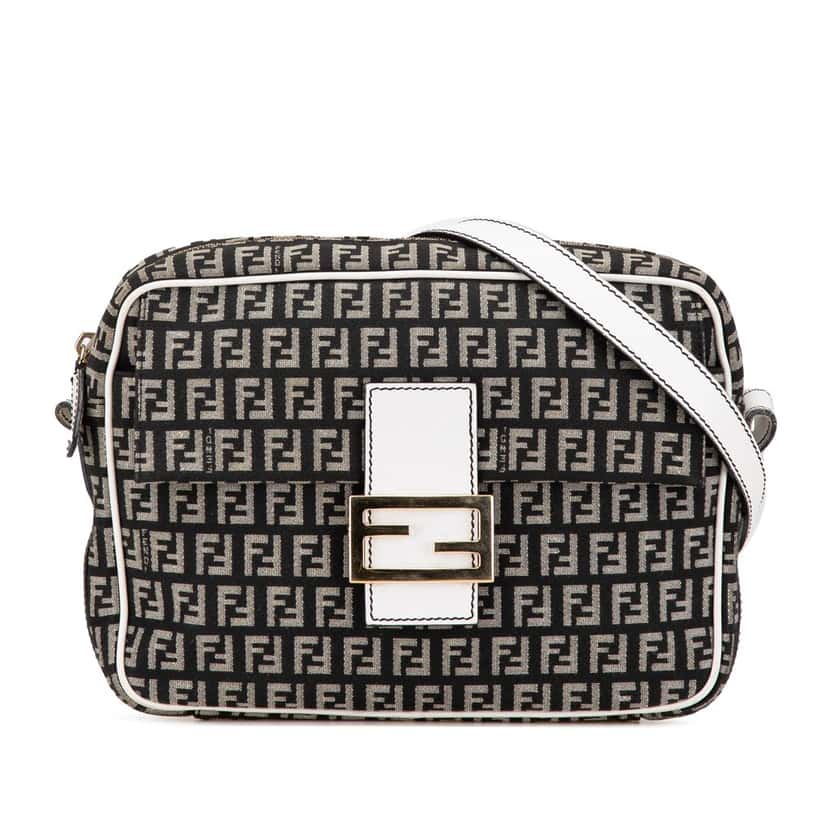 Fendi Zucchino Canvas Crossbody Black Canvas Good condition - Front View
