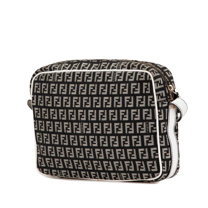 Fendi Zucchino Canvas Crossbody Black Canvas Good condition - Back View