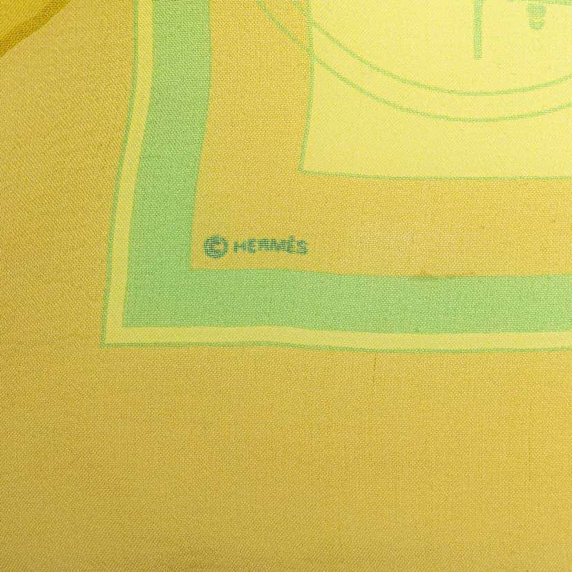 Hermès Ex Libris Silk Scarf Yellow Silk Good condition - Box View