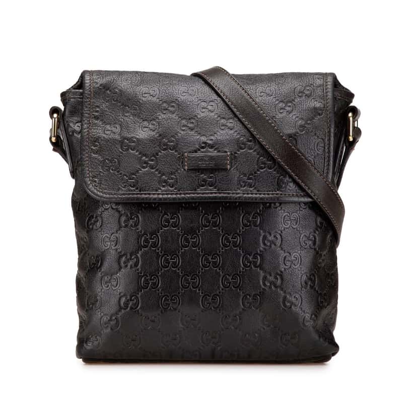 Gucci Guccissima Crossbody Brown Leather Good condition - Front View