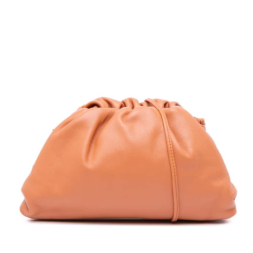 Bottega Veneta Lambskin The Mini Pouch Crossbody Orange Leather Good condition - Front View
