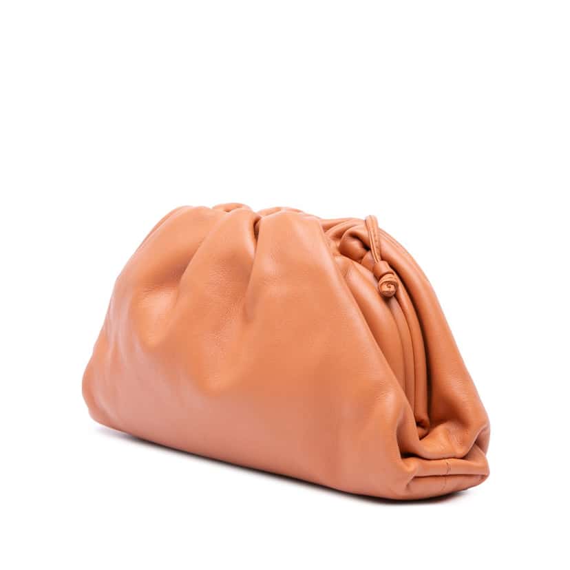 Bottega Veneta Lambskin The Mini Pouch Crossbody Orange Leather Good condition - Back View