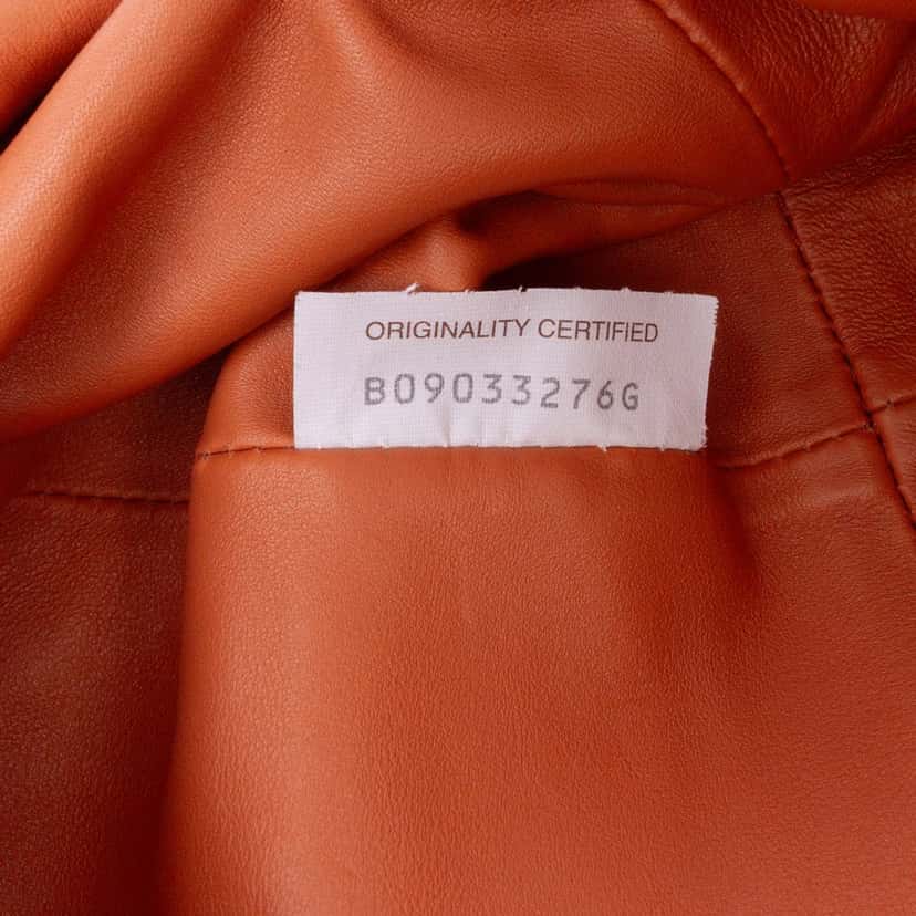 Bottega Veneta Lambskin The Mini Pouch Crossbody Orange Leather Good condition - Box View