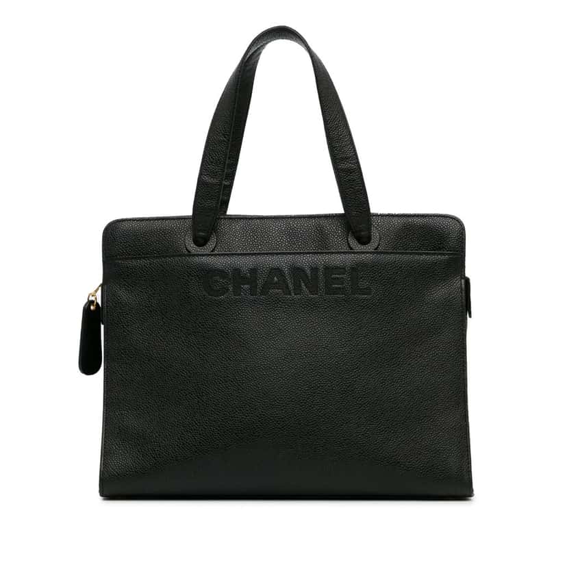 Chanel CC Caviar Leather Tote Black Leather Good condition - Front View