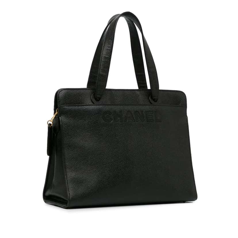 Chanel CC Caviar Leather Tote Black Leather Good condition - Back View