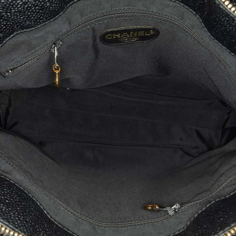 Chanel CC Caviar Leather Tote Black Leather Good condition - Box View