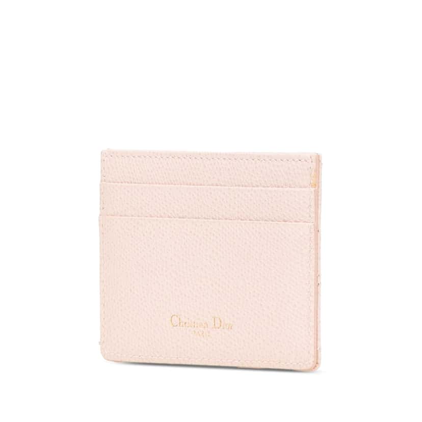 Dior Grained Calfskin Diorama Card Holder Pink Leather Very good condition - Back View
