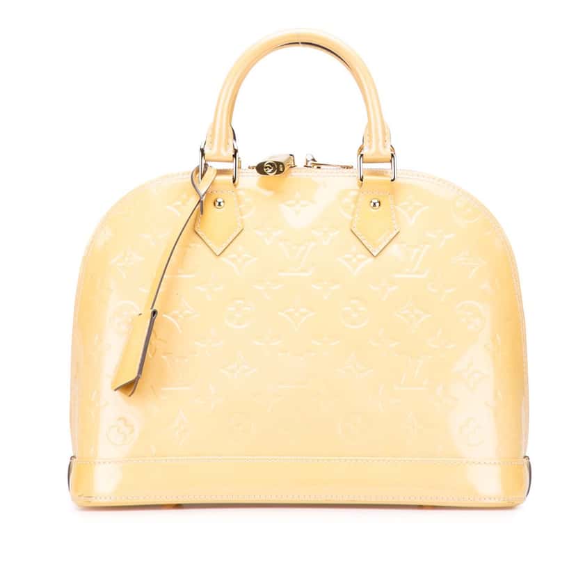 Louis Vuitton Monogram Vernis Alma PM Yellow Leather Good condition - Front View