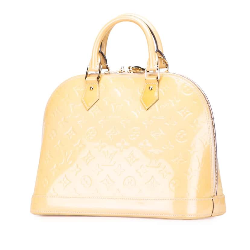 Louis Vuitton Monogram Vernis Alma PM Yellow Leather Good condition - Back View