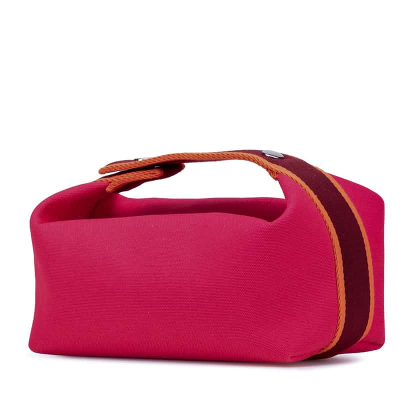 Hermès Small Canvas Bride A Brac Pink Canvas Good condition - Back View