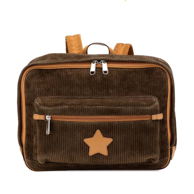Gucci Childrens Interlocking G Corduroy Backpack Brown Velvet Good condition - Front View