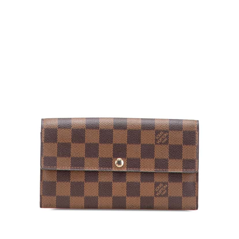 Louis Vuitton Damier Ebene Sarah Wallet Brown Canvas Good condition - Front View