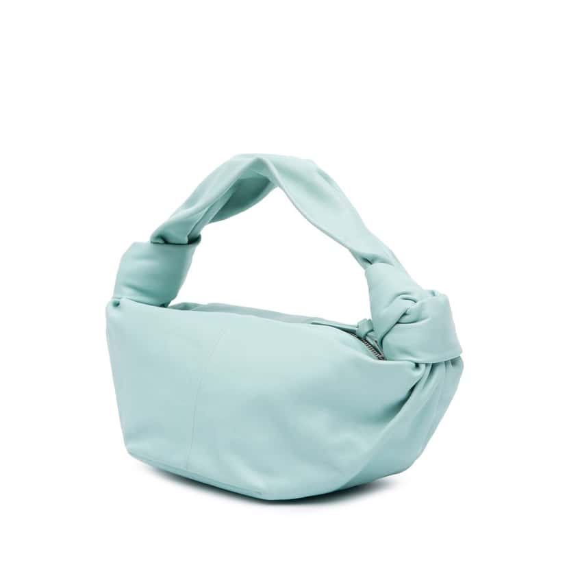 Bottega Veneta Mini Calfskin Double Knot Bag Blue Leather Good condition - Back View