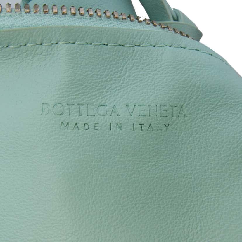 Bottega Veneta Mini Calfskin Double Knot Bag Blue Leather Good condition - Box View